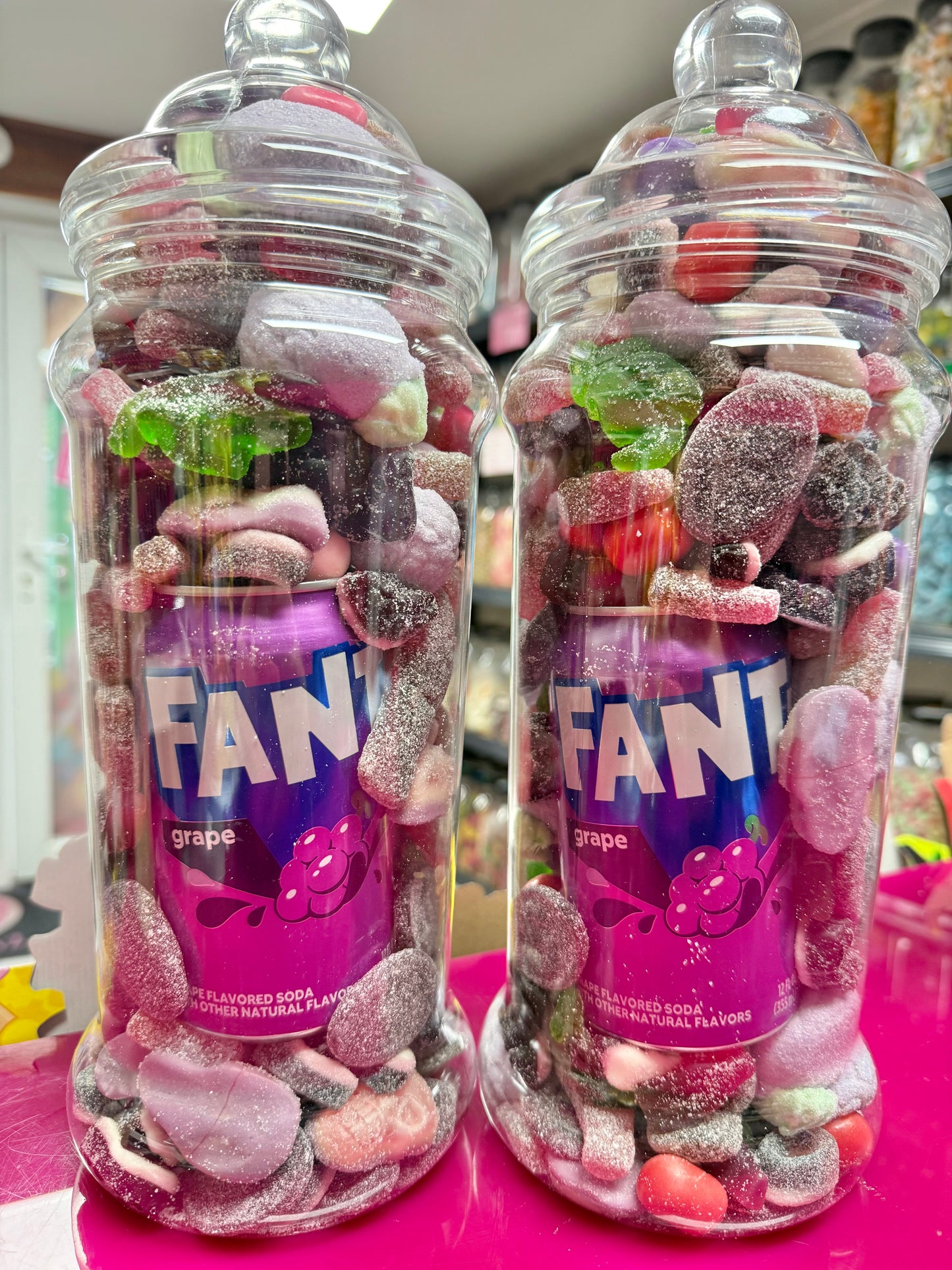 Fanta Grape Can with 1.5KG Sweet Jar