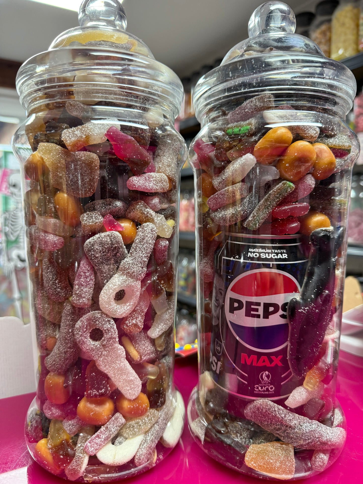 Pepsi Max Can with 1.5KG Cola Sweet Jar