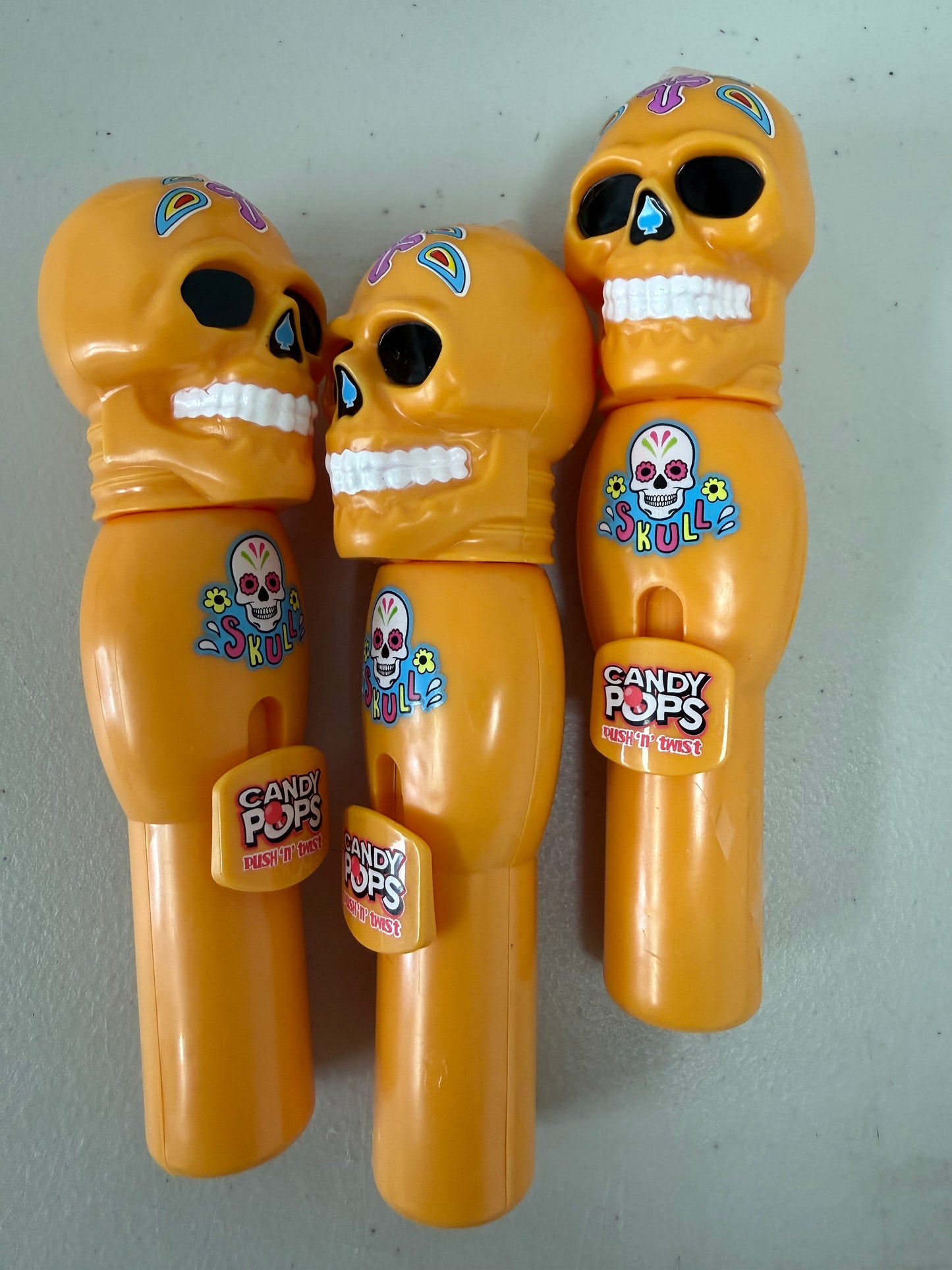 Orange Skull Push Lollipop