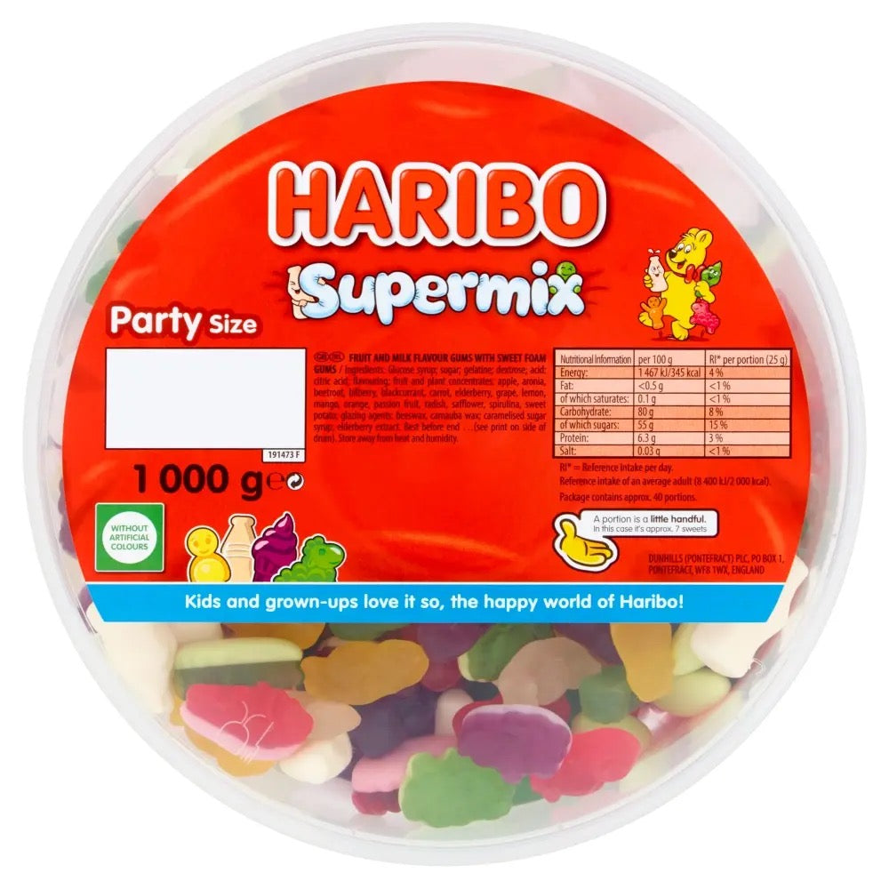 Haribo Supermix Tub 1KG