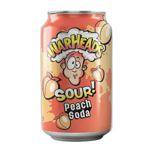 Warheads Sour Peach Soda Can