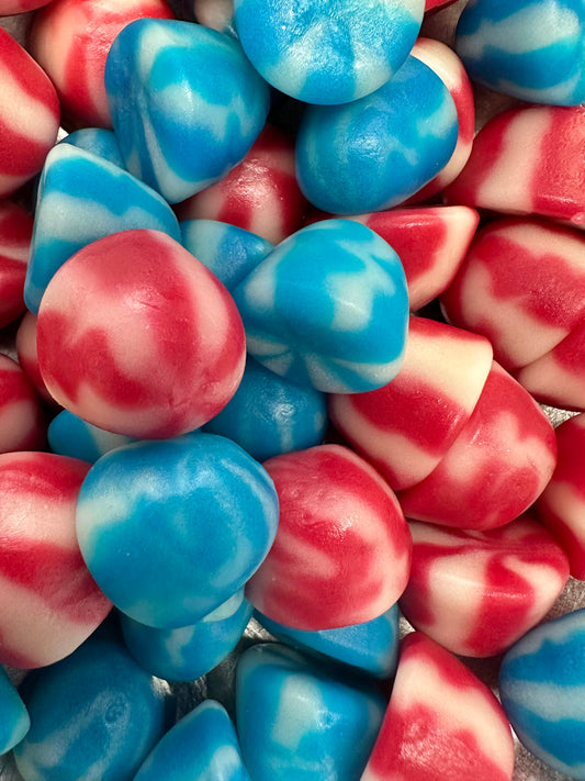 Blue Raspberry and Strawberry Twist Kisses Mixed
