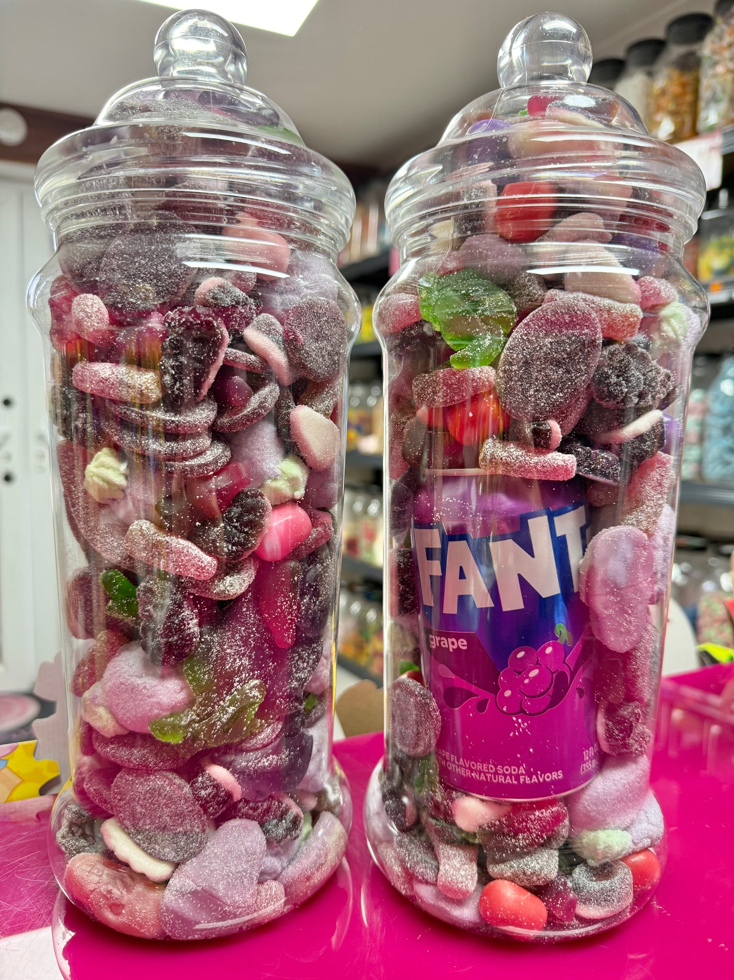 Fanta Grape Can with 1.5KG Sweet Jar