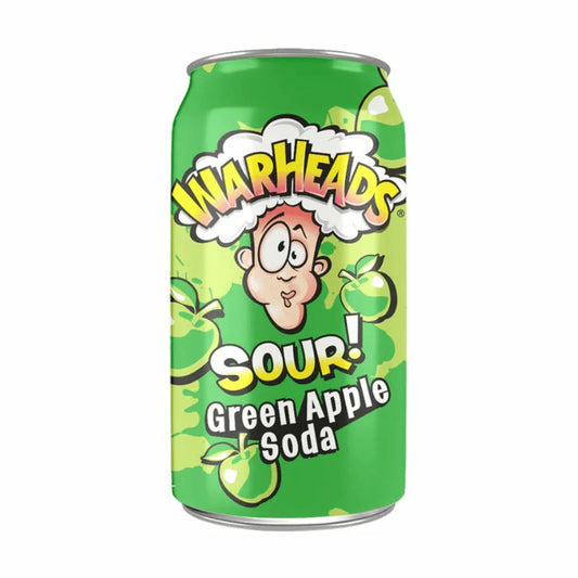 Warheads Sour Green Apple Soda Can