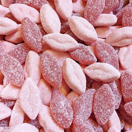 Gummy Pink and Red Strawberry Fizzy Big Lips