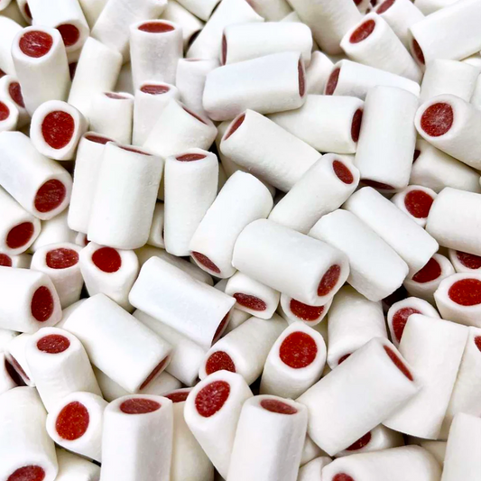 Gummy Strawberry and Cream Flavoured Pencil Bites (Red and White)