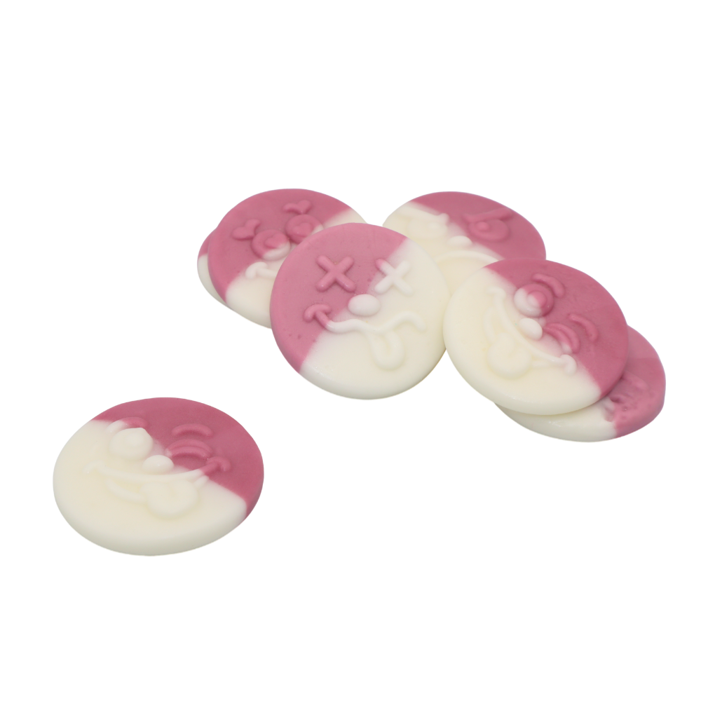 Vanilla and Raspberry Foam Smileys