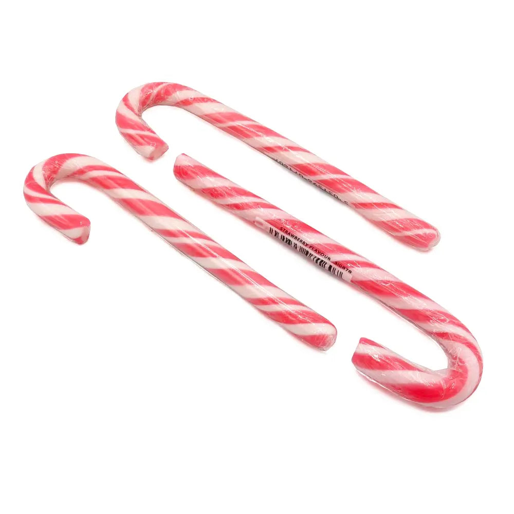 Strawberry Traditional Candy Canes (Pink and White)