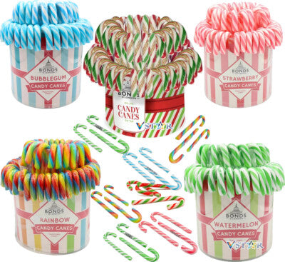 Traditional Candy Canes (Strawberry, Watermelon, Bubblegum, Mint, Rainbow)