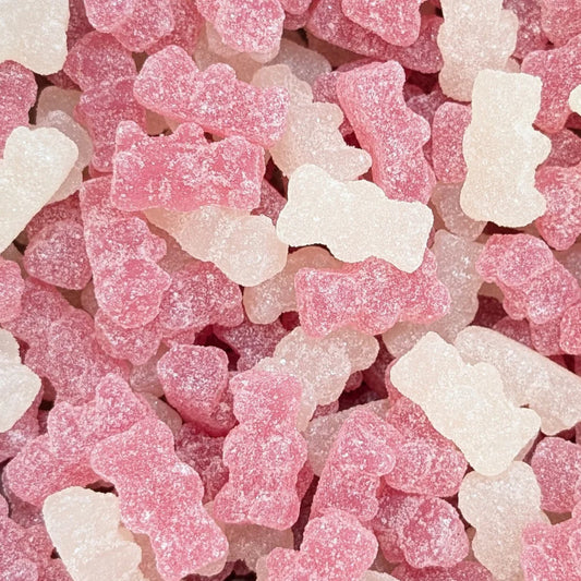 Fizzy Pink and White Strawberry Gummy Bears