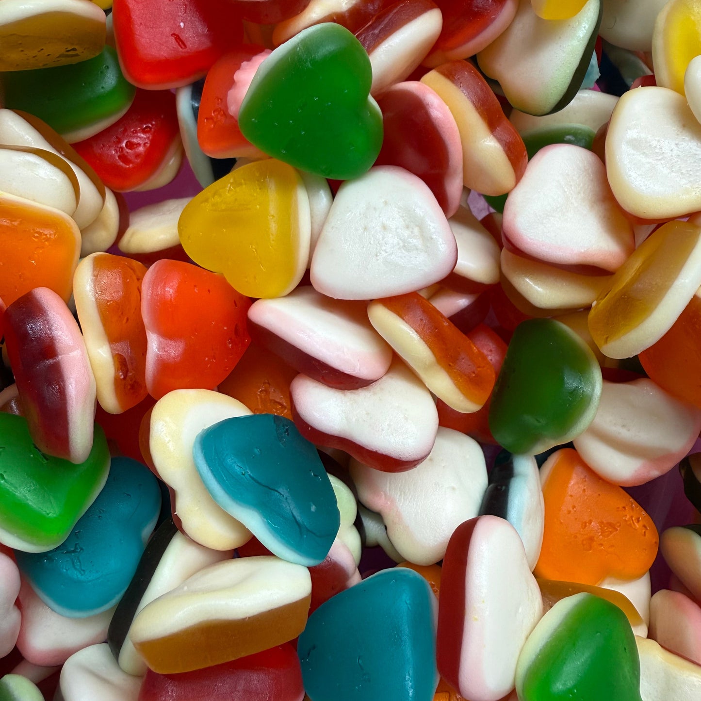 Gummy Colourful Hearts