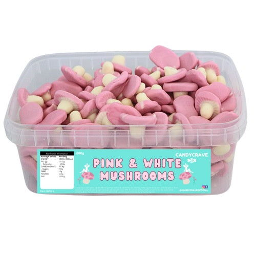 Candycrave Pink and White Mushrooms Tub 600g