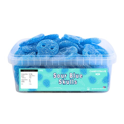 Candycrave Sour Blue Skulls Tub 600g